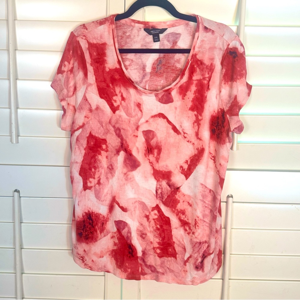 ✨5/$15 Simply Vera light & dark pink tie dye t-shirt size XXL